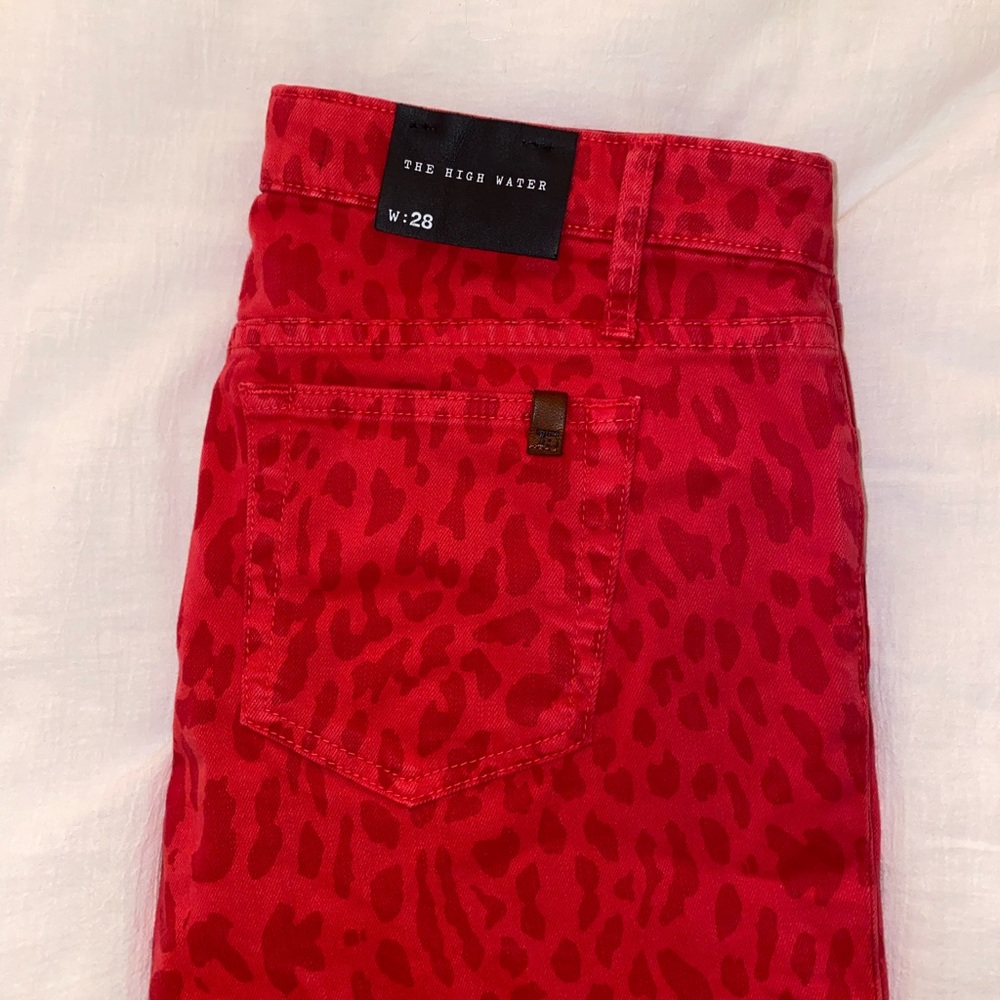 Joe’s Red Leopard Skinny Jeans-NWOT-Size 28